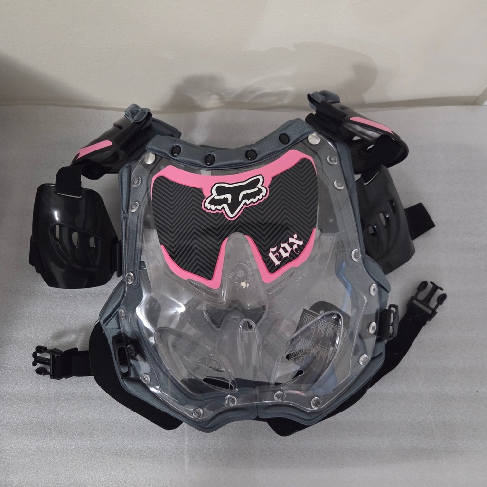 Fox Racing Airframe Motocross Chest Protector Roost Guard Pink Black Clear